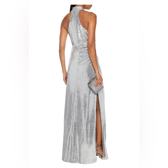 Halston Zenia Mock Neck Gown - Picture 2 of 8